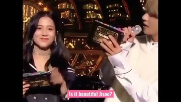 When V called jisoo Beautiful 😖💖 #vsoo #jisoo #taesoo #taehyung