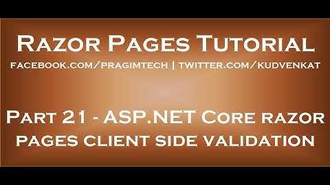 ASP NET Core Razor Pages client-side validatie