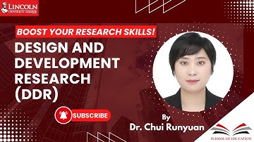 Online  Workshop on Design and Development Research (DDR) With Dr. Chui Runyuan