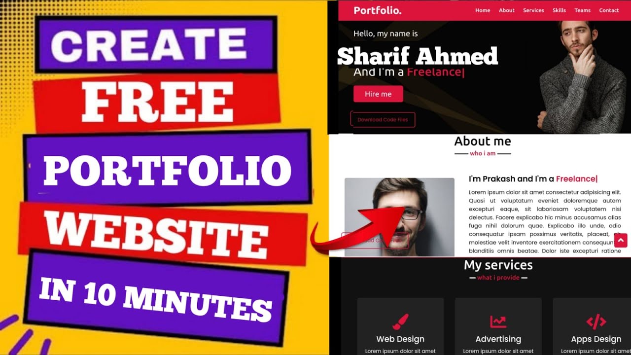 How To Create Free Portfolio Website In 10 Mins [No Coding] || Personal ...