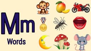 M for Monkey 🐵 | Learn Letter M Words for Kids | ABC Phonics & Vocabulary Learning Video