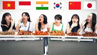 Asian Try 6 Chicken from Each Countries!(India,Korea,Indonesia,Vietnam,Japan,China) ASMR Mukbang