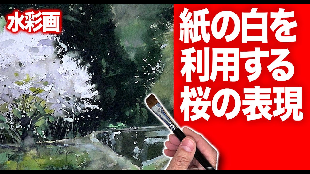 白いカラー　水彩画 水彩画 絵の具のホワイトよりもっと白く そんな時は 桜 花見 - YouTube