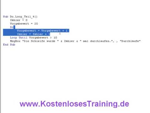 Access VBA Do Loop Schleife until nachgelagert