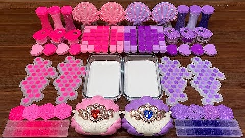 PINK vs PURPLE SEASHELL I Mixing Random into Glossy Slime I Satisfying Slime #837