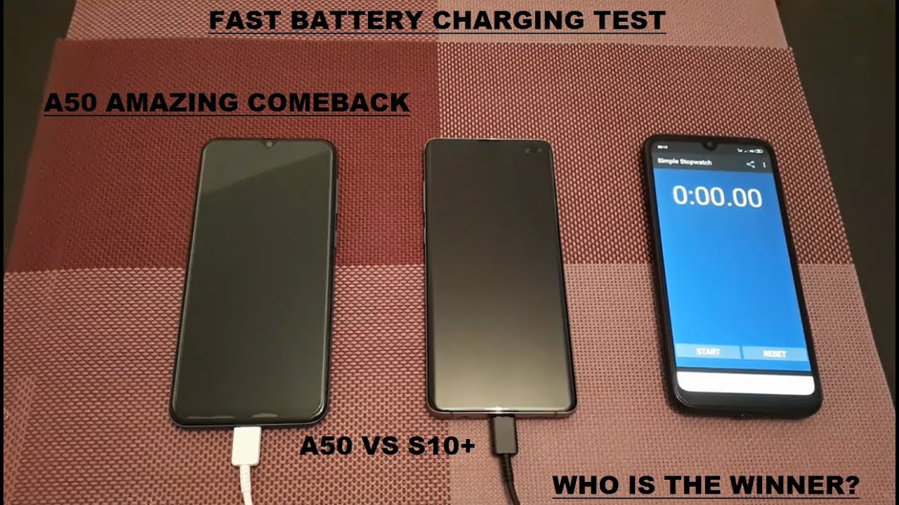 Samsung A50 vs Samsung S10+ Charging Battery Test ,AMAZING Comeback for A50 !!