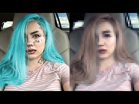 Baby Goth Photoshop Makeover - Removing Tattoos, Piercings, Colored Hair