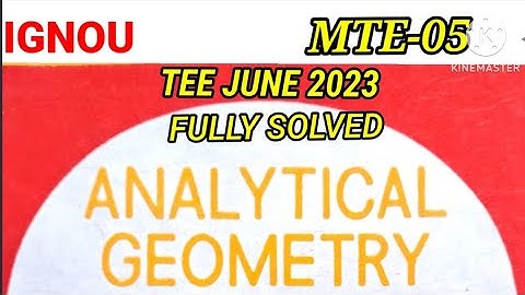 MTE-5 (ANALYTICAL GEOMETRY)| tee june 2023|previous years questions solutions|