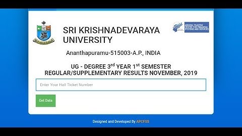 Sri Krishna devaraya University DEGREE 5th Semester Results 2020