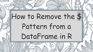 How to Remove the $ Pattern from a DataFrame in R