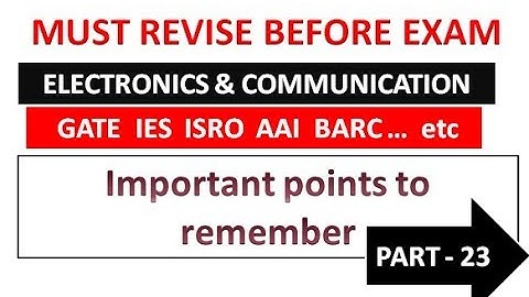 Important points and formula for GATE IES ISRO BARC Part-23
