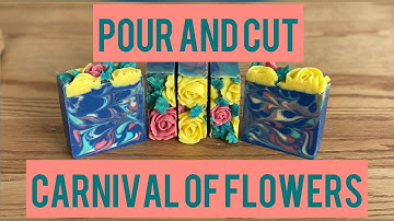 Carnival of Flowers: cold process soap making hanger swirl technique (soap challenge entry)