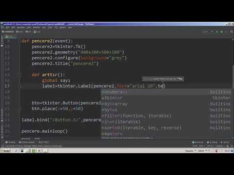 Yeni pencereye buton ekleyelim Python Tkinter #41