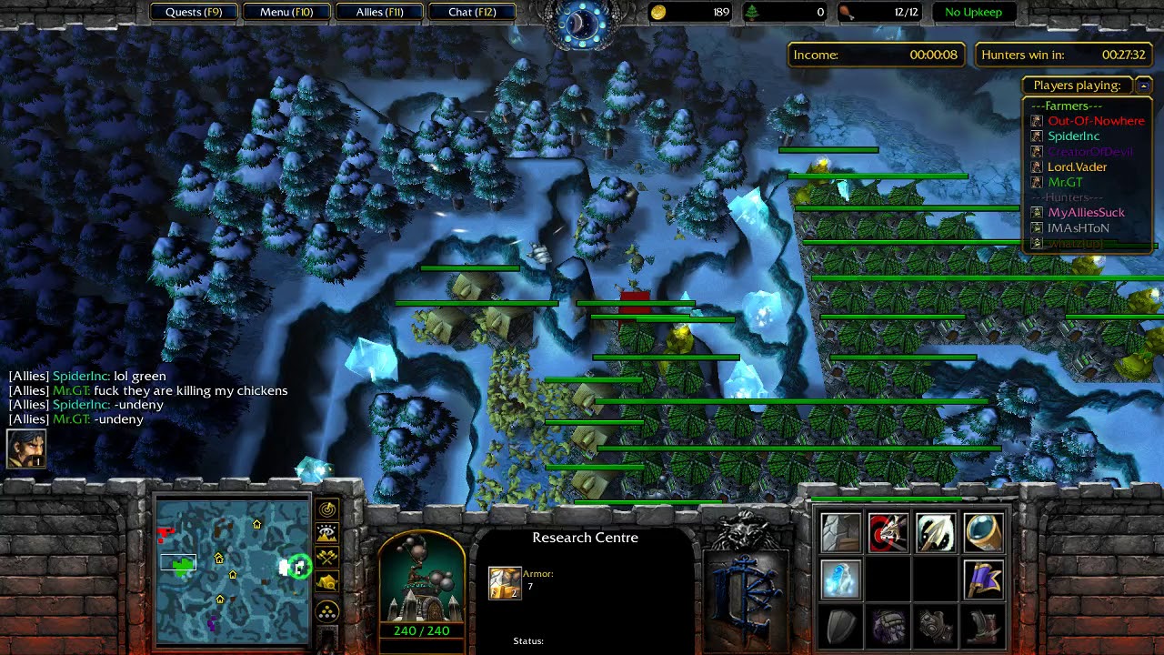 WarCraft 3 Farmer vs Hunter 