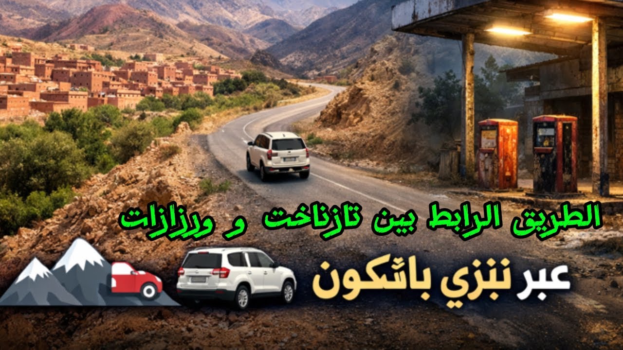 من تازناخت إلى محطة الوقود المهجورة عبر تيزي باشكون وإنزال ⛽🏔️�#travel 