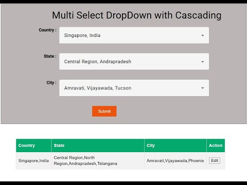 Angular - How To Bind Multi Select Drop Down with Cascading Functionality in Angular Js - part 1
