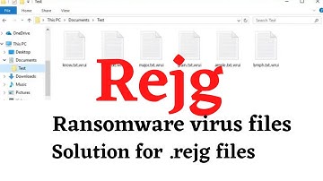 Rejg Ransomware virus files || Solution for .rejg files
