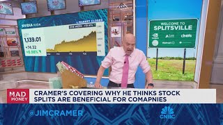 Often when splits are announced the stock goes higher, says Jim Cramer