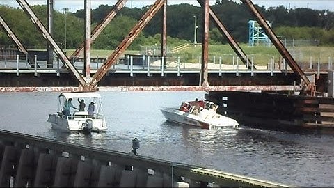 Amtrak Trains Boat Gets Stuck Under Drawbridge