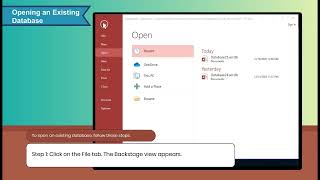 Opening and Exiting database