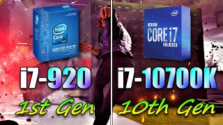 Core i7 920 (1st Gen) vs Core i7 10700K (10th Gen) | (12 Years Difference) PC Gaming Benchmark Test