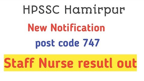 HPSSC Hamirpur New Notification|post code 747 result out| HPSSC exam result