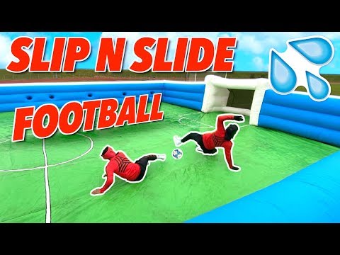 GIANT SLIP N SLIDE FOOTBALL! ⚽️💦 | BILLY WINGROVE VS JEREMY LYNCH