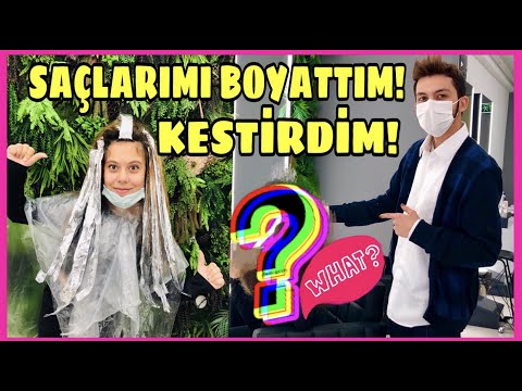 YENİ SAÇLARIM !! SAÇLARIMI BOYATTIM ve KESTİRDİM VLOG. Tuana Zeybek