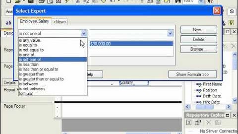 Crystal Reports Tutorial The Select Expert Business Objects Training Lesson 6.1
