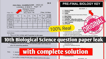 ap 10th class Biological science 💯real pre final exam question paper 2023 |10th prefinal ps&ns 2023
