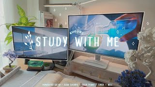 4-HOUR 🕊️ Study With Me • Rain sounds☔ + Piano bgm • Pomodoro 50-10 • Day239🌊