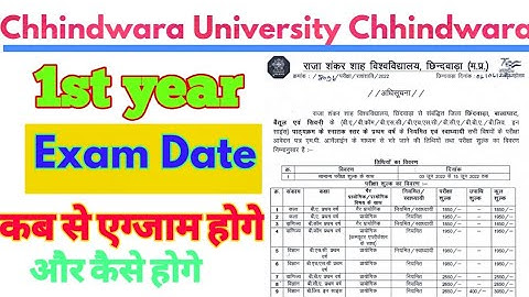 Chhindwara University Exam from Date || 1st year Exam from 2022 || Chhindwara University exam from