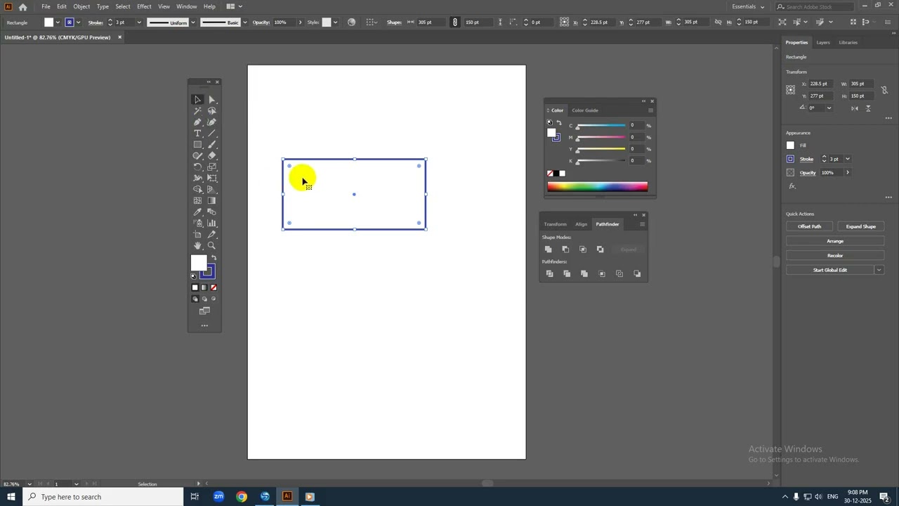 Chuyển hình chữ nhật thành hình tròn trong Adobe Illustrator 2020