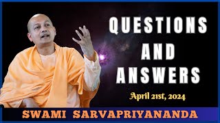 Ask Swami with Swami Sarvapriyananda | April 21st, 2024 by Vedanta Society of New York 41,658 views 2 weeks ago 1 hour, 36 minutes