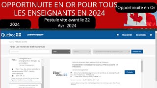 ??ALERTE INFO  BONNE NOUVELLE POUR LES ENSEIGNANTS POSTULE AVANT LE 22 AVRIL 2024