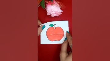 Folded surprise apple drawing🍎/ Paper folding drawing #shorts #surprise #drawing #art #satisfying