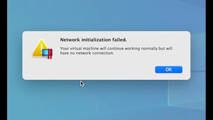 Network initialization failed: Parallels Fixed
