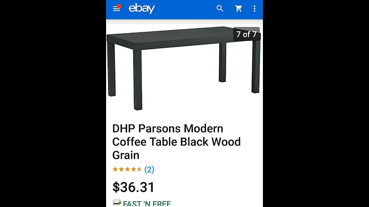 DHP PARSONS MODERN COFFEE TABLE BLACK WOOD GRAIN