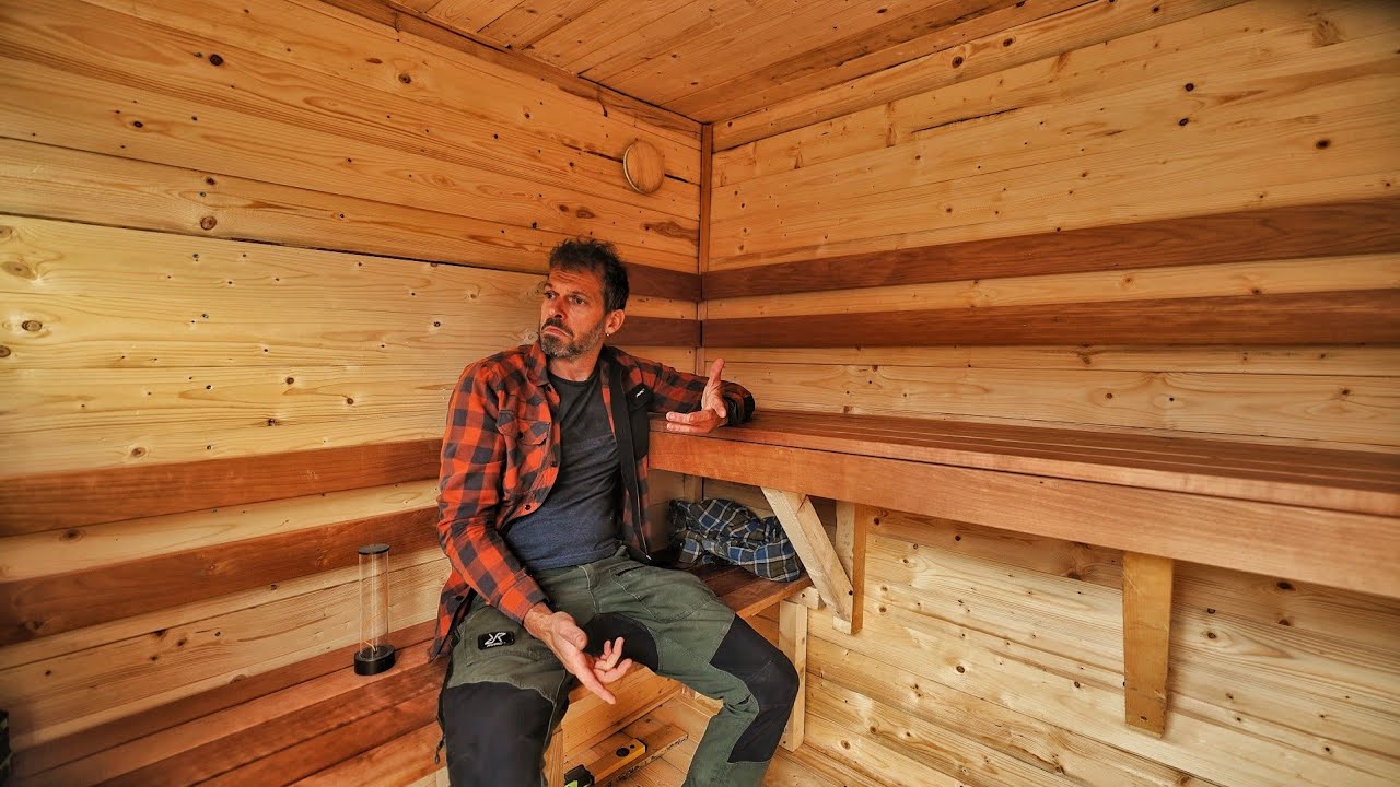 #4 Сауна своими руками в Альпах (часть 4): Я строю сауну с нуля, полки.