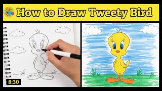 How to Draw Tweety Bird from Looney Tunes Cartoon Art Tutorial How to Draw Tweety Bird from Looney Tunes Cartoon Art Tutorial