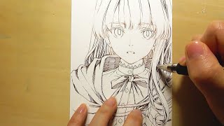 ペン入れ イラストメイキング Hexe Youtube