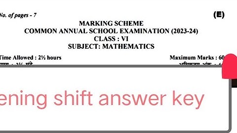 class 6 maths final exam question paper 2024 solution/ maths answer key class6 (evening shift/doe