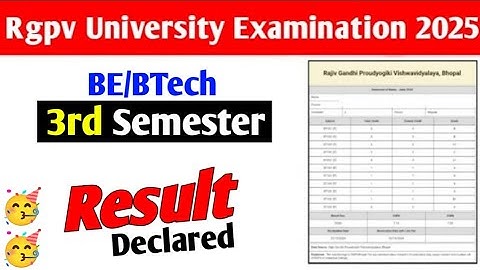 Rgpv BE/BTech 3rd semester result declared 🥳// Rgpv 3rd semester students jaldi dekho