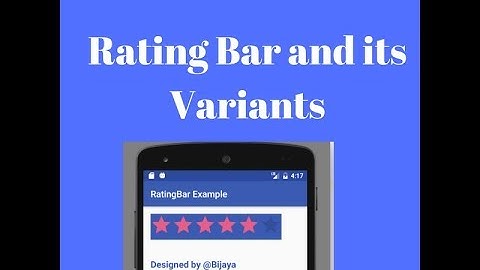 Android App Development part-9: Rating Bar in Android Example