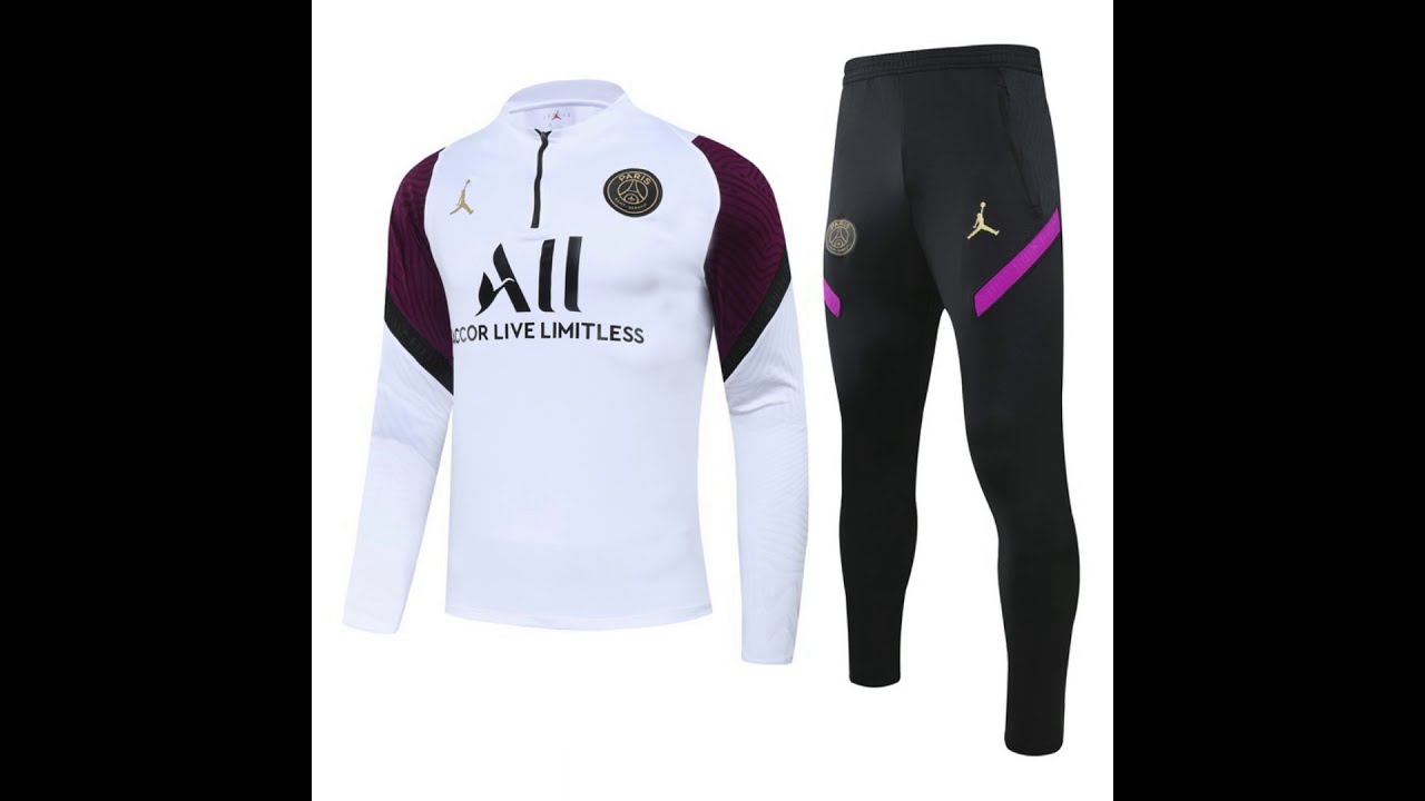 20-21 PSG jordan white sweater tracksuit set size S-2XL