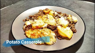 Potato Casserole | Patate me mish te bluar dhe djathe