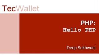 PHP 1   Hello PHP
