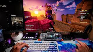 [Divoom timesgate] Calming 360Hz stretched POV Bedwars + Keyboard & Mouse ASMR | 4K 60FPS
