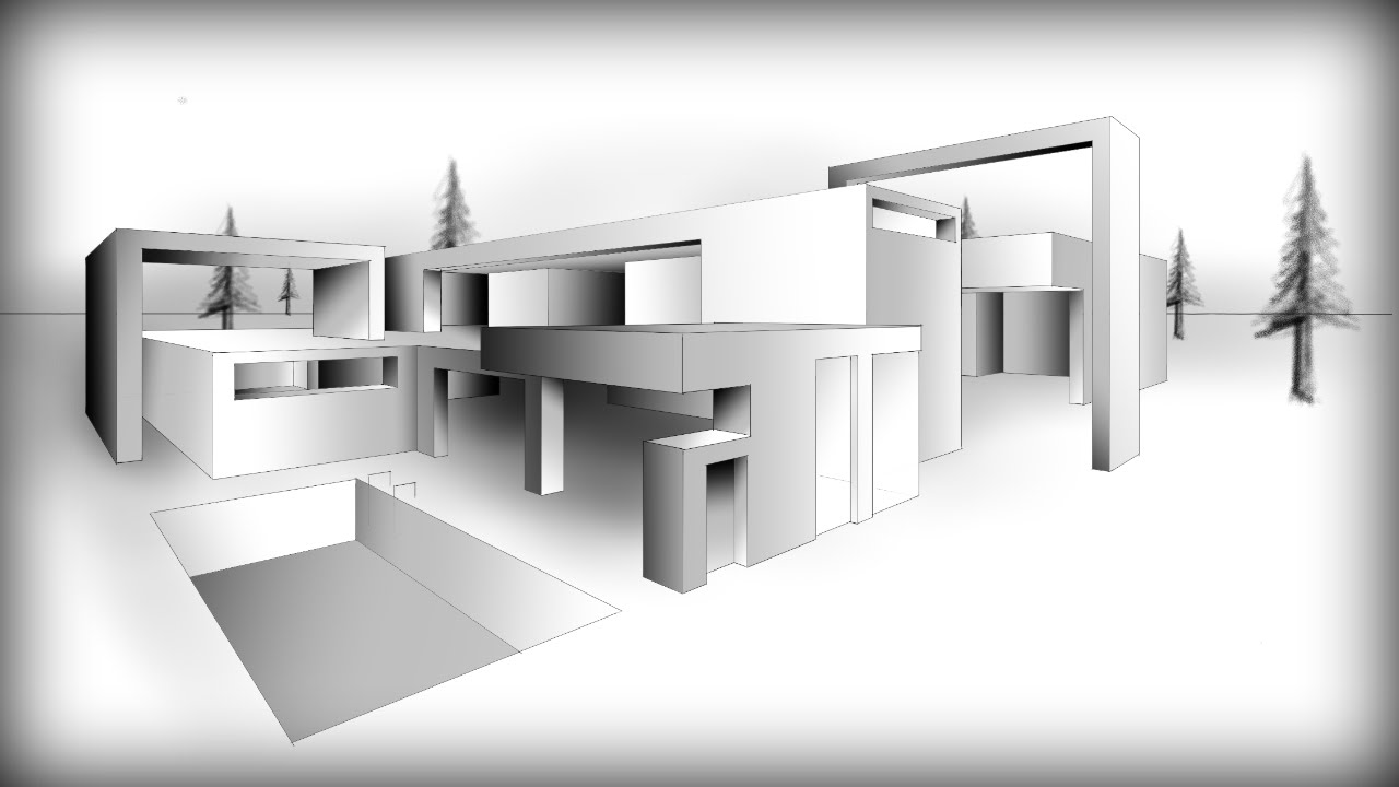 ARCHITECTURE DESIGN  9 DRAWING  A MODERN HOUSE  YouTube