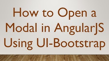 How to Open a Modal in AngularJS Using UI-Bootstrap